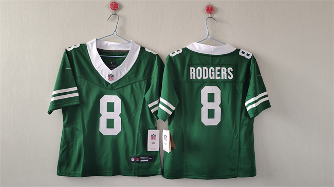 Women's New York Jets #8 Aaron Rodgers Green 2024 F.U.S.E Vapor Stitched Football Jersey(Run Small) Women's New York Jets #8 Aaron Rodgers Green 2024 F.U.S.E Vapor Stitched Football Jersey(Run Small)